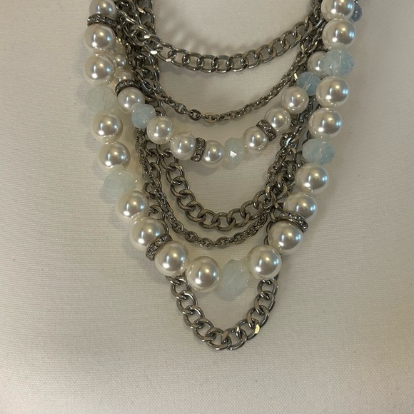 Source Unknown Jewelry - Source Unknown Silver and White Layered Necklace